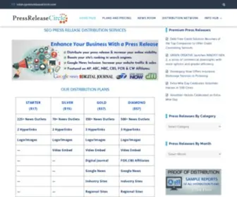 Pressreleasecircle.com(Press Release Writing and Distribution Services) Screenshot