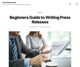 Pressreleasehere.com(Press Releases Directory) Screenshot