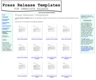 Pressreleasetemplates.net(Press Release Templates) Screenshot