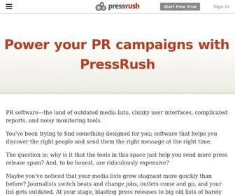 Pressrush.com(Media Contact Database) Screenshot