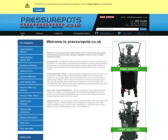 Pressurepots.co.uk(Paint Pressure Tanks) Screenshot