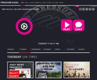 Pressureradio.com(Pressure Radio Deep Soulful Afro House Music Internet Radio Station) Screenshot