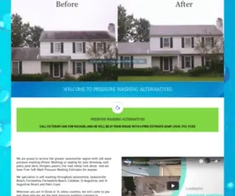 Pressurewashingalternatives.com(Jacksonville Pressure washing and roof cleaning company) Screenshot