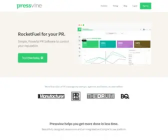 Pressvinepro.com(RocketFuel for your PR) Screenshot