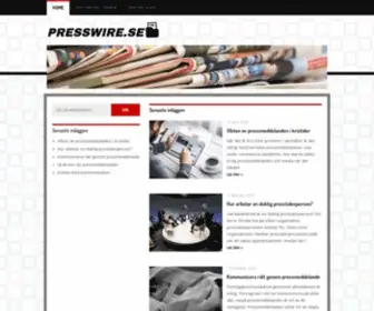 Presswire.se(En sajt om pressmeddelanden) Screenshot