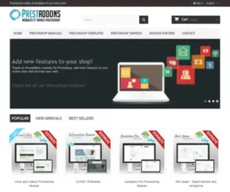 Prestaddons.fr(Modules et thèmes Prestashop pour votre boutique e) Screenshot