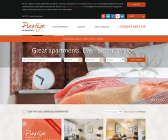 Prestigeapartments.co.uk(Serviced Apartments London) Screenshot