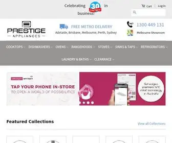 Prestigeappliances.com.au(Create an Ecommerce Website and Sell Online) Screenshot