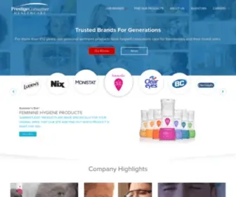 Prestigebrands.com(Learn about Prestige Consumer Healthcare) Screenshot