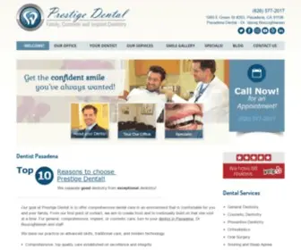 Prestigedentalpasadena.com(Pasadena Dentist) Screenshot