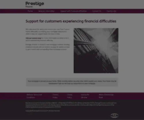 Prestigefinance.co.uk(Lenders specialising in Second Charge Loans) Screenshot