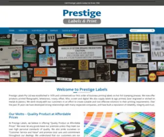 Prestigelabels.com.au(Labels for Trade and Industry) Screenshot