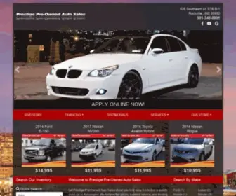 Prestigepreownedonline.com(Used Cars Rockville MD) Screenshot