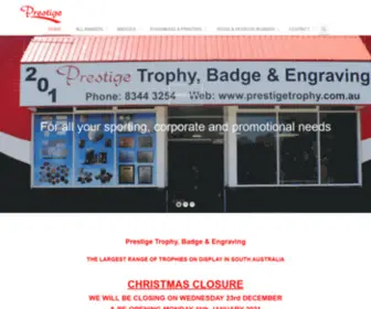 Prestigetrophy.com.au(Prestige Trophy Badge & Engraving Adelaide) Screenshot