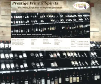 Prestigewestmont.com(Prestige Wine & Spirits) Screenshot