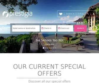 Prestigia.com(Hotels de charme et de luxe sur Prestigia) Screenshot