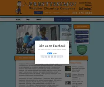 Prestissimocleaning.com(Window Cleaning & Gutter Cleaning Service Metro Detroit) Screenshot