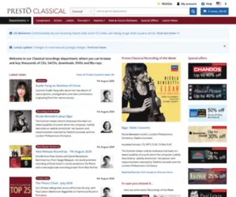 Prestoclassical.co.uk(Satisfy your appetite for music at Presto Music) Screenshot