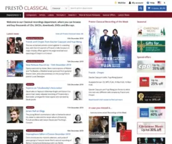 Prestoclassical.com(Satisfy your appetite for music at Presto Music) Screenshot