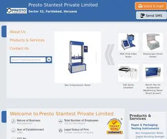 Prestoinstruments.com(PRESTO STANTEST PRIVATE LIMITED) Screenshot