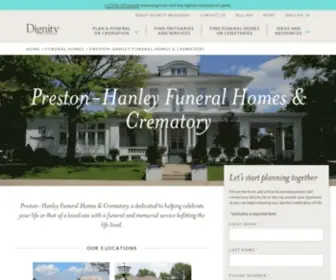 Preston-Hanley.com(Preston-Hanley Funeral Homes & Crematory) Screenshot