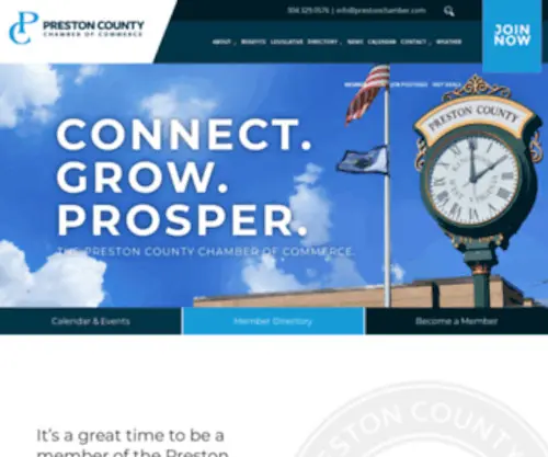 Prestonchamber.com(Preston County Chamber of Commerce) Screenshot
