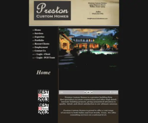 Prestoncustomhomes.com(Preston Custom Homes) Screenshot