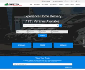 Prestonmotor.com(Preston Auto Group) Screenshot