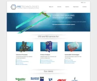 Pretechnologies.com(FEA and CFD services) Screenshot