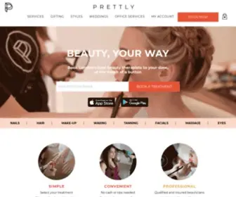 Prettly.com(Bring the salon to you. Prettly) Screenshot