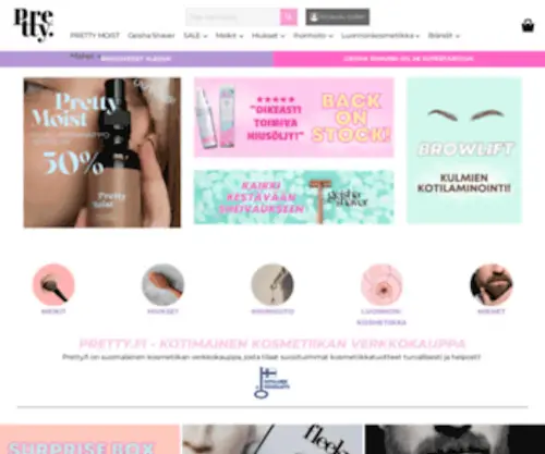 Pretty.fi(Pretty suomalainen kosmetiikan verkkokauppa) Screenshot