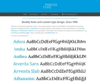 Preusstype.com(PreussType offers different fonts in different flavors) Screenshot