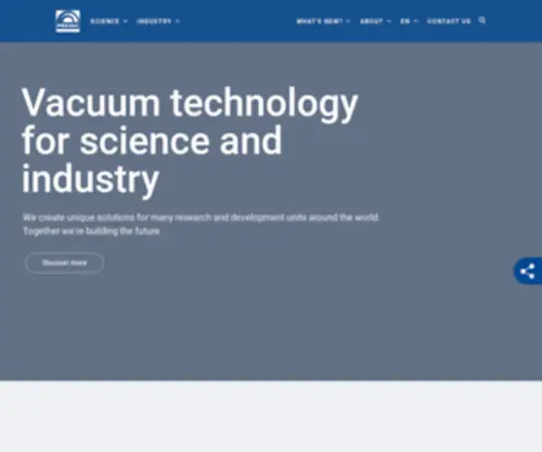 Prevac.eu(Technology for science and industry) Screenshot