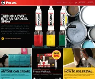 Preval.com(Refillable spray system) Screenshot