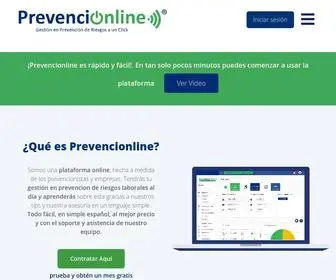 Prevencionline.com(Gestión en Prevención de Riesgos a un Click) Screenshot