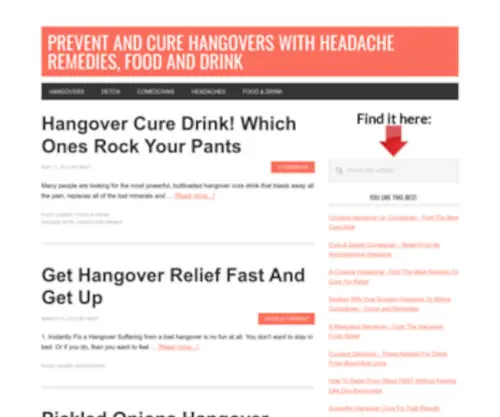 Prevent-Hangovers.com(Prevent & Cure Hangovers with Remedies) Screenshot