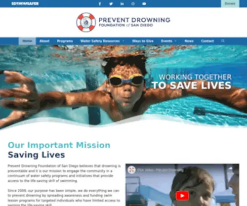 Preventdrowningfoundation.org(We believe that drowning) Screenshot