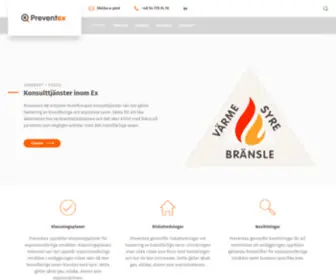 Preventex.se(Konsulttjänster vid hantering av brandfarliga och explosiva varor) Screenshot