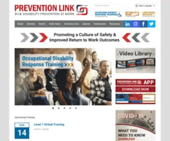 Preventionlink.ca(Disability Prevention at Work) Screenshot