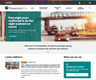 Preventionweb.net(The knowledge platform for disaster risk reduction) Screenshot