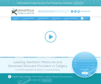 Preventouscosmetic.com(Skin Care & Laser Clinic Calgary) Screenshot