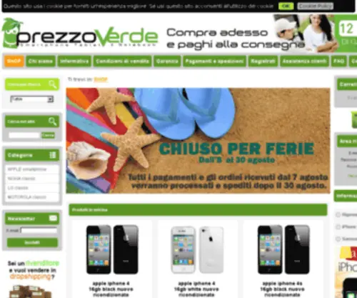 Prezzoverde.com(Cellulari e smartphone ricondizionati) Screenshot