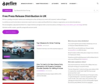 Prfire.co.uk(Press Release Distribution Services UK) Screenshot