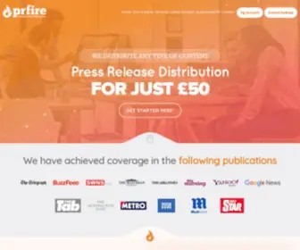 Prfire.com(Press Release Distribution Services US) Screenshot