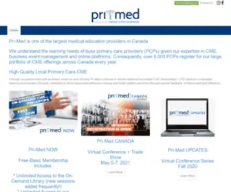 Pri-Med.ca(Canada's Largest Medical Conferences and Online CME) Screenshot