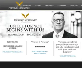 Pribanic.com(Pittsburgh Injury Lawyer Champions) Screenshot