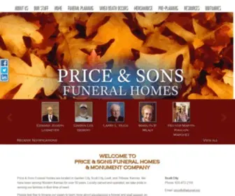Priceandsons.com(Price & Sons Funeral Homes located in Scott City) Screenshot