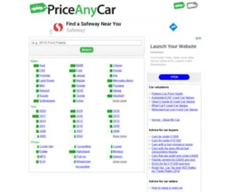 Priceanycar.com(Free Car Valuations and Used Car Price Guide) Screenshot