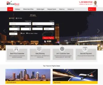 Pricebeattravel.com.au(Travel Agency) Screenshot