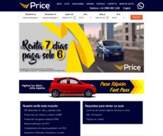 Pricecarrentals.com.mx(Renta de Autos en Cancun) Screenshot